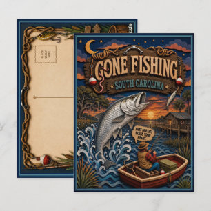 South Carolina Gone Fishing Tarpon Postcard