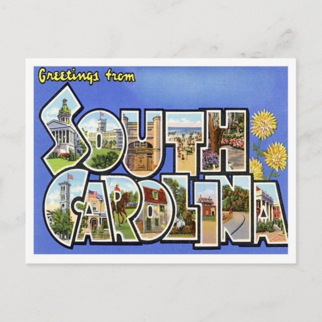 South Carolina Greetings From US States Postcard (Front)