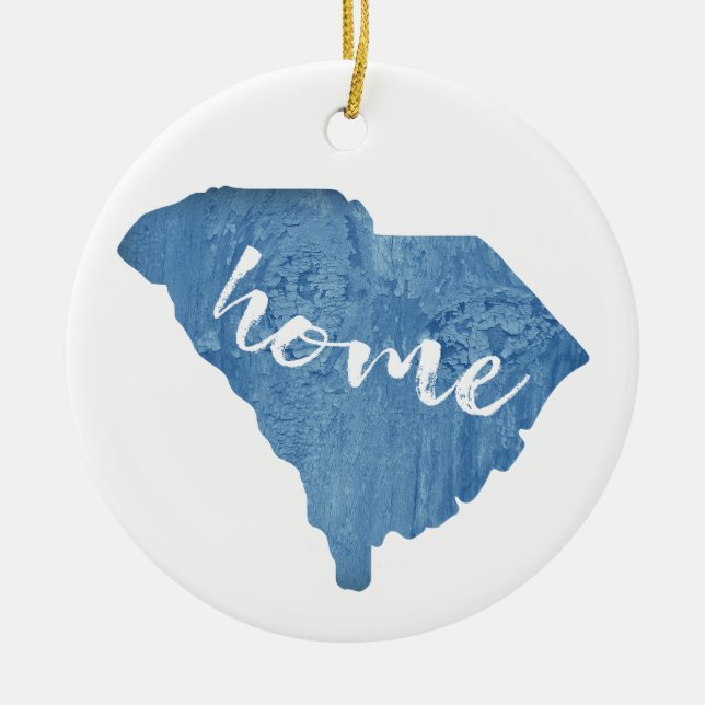 South Carolina Home Wood Grain Ceramic Ornament (Front)
