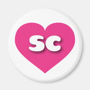 South Carolina hot pink heart - I love sc Magnet
