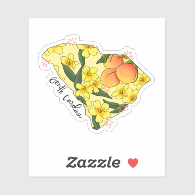 South Carolina Illustrated State Sticker (Sheet)