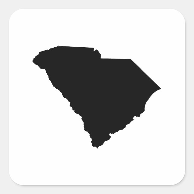 South Carolina in Black Square Sticker (Front)