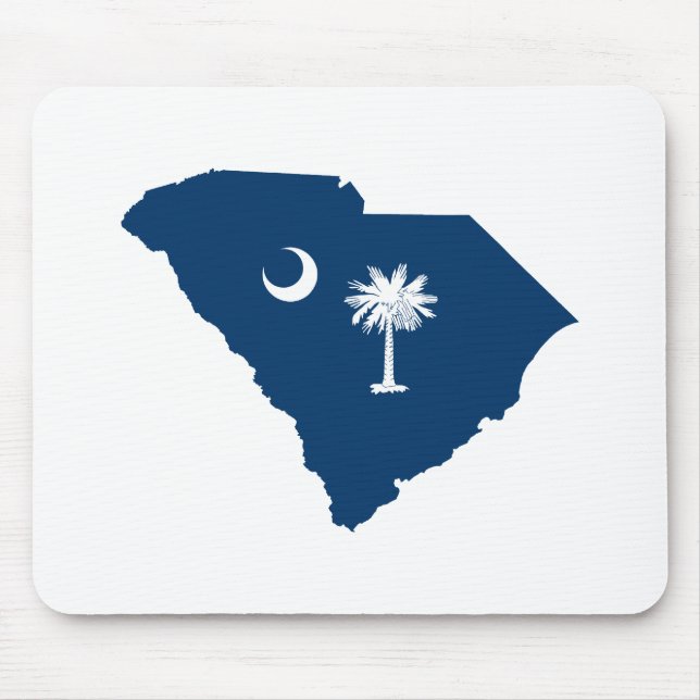 South Carolina in Blue and White Mouse Pad (Front)