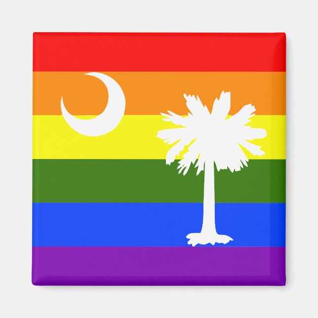 SOUTH CAROLINA LGBT RAINBOW PRIDE FLAG MAGNET (Front)