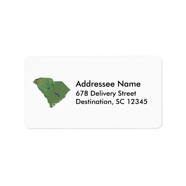 South Carolina Map Address Label (Front)