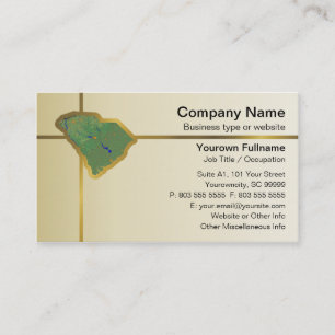 South Carolina Map Business Card