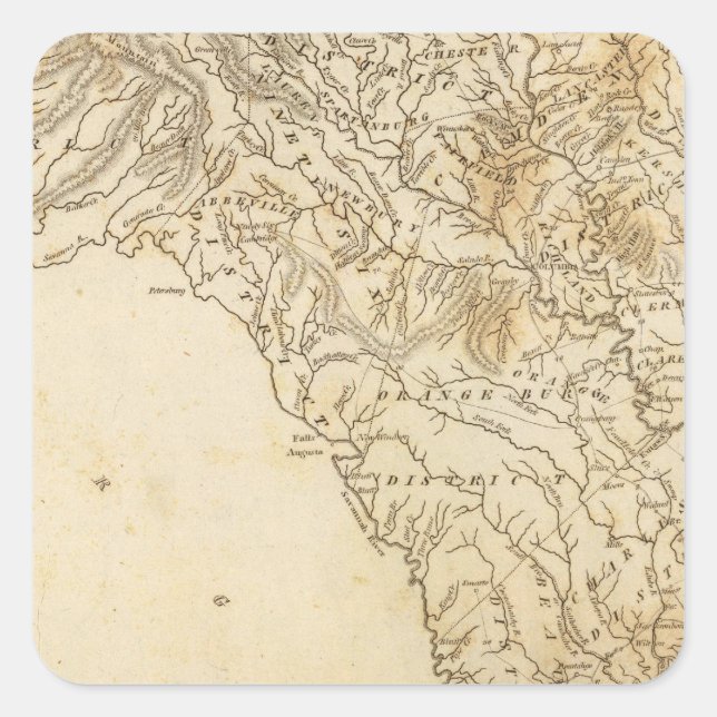 South Carolina Map by Arrowsmith Square Sticker (Front)