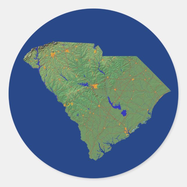 South Carolina Map Sticker (Front)