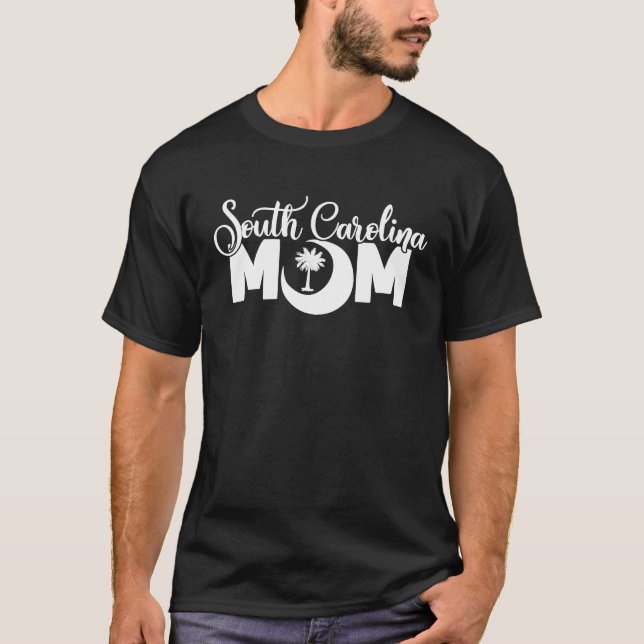 South Carolina Mum Moon And Palmetto Tree For The  T-Shirt (Front)