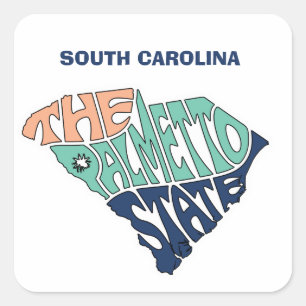 South Carolina Nickname Word Art Square Sticker