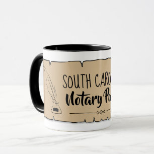 South Carolina Notary Public Scroll Feather Quill Mug