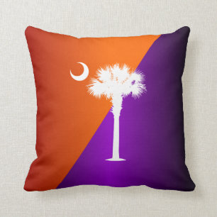 South Carolina Orange & Purple Cushion