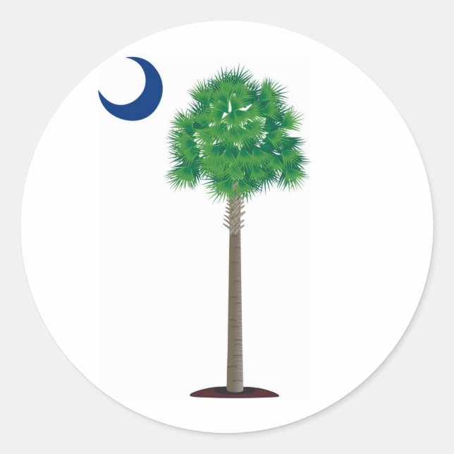 South Carolina Palmetto and Crescent Classic Round Sticker (Front)