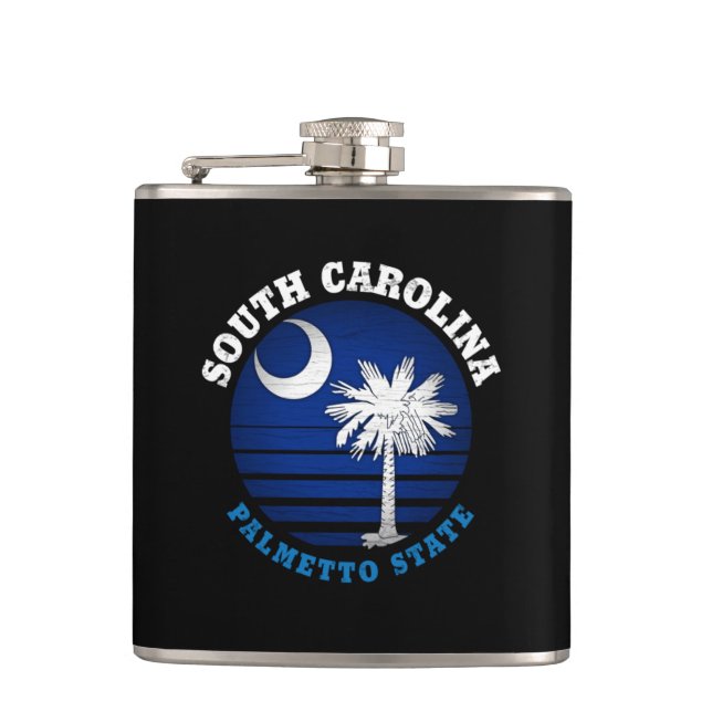 SOUTH CAROLINA PALMETTO STATE FLAG HIP FLASK (Front)