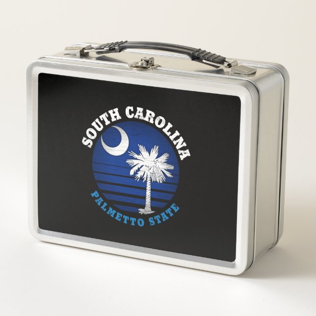 SOUTH CAROLINA PALMETTO STATE FLAG METAL LUNCH BOX (Front)
