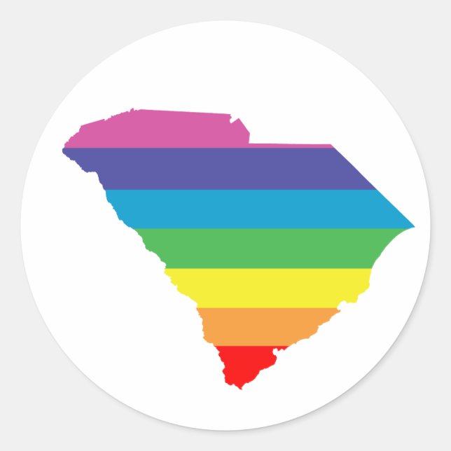 south carolina rainbow classic round sticker (Front)