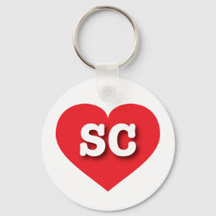South Carolina Red Heart - I love SC Key Ring