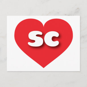 South Carolina red heart - I love sc Postcard