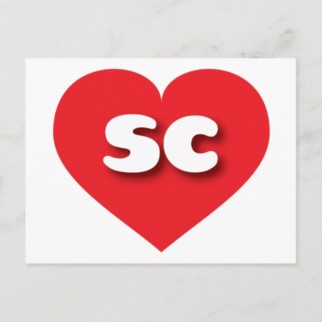 South Carolina red heart - I love sc Postcard (Front)