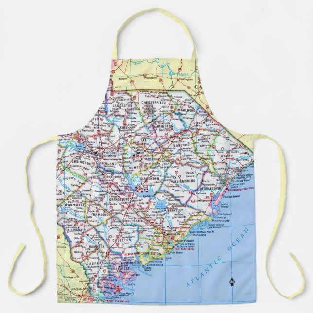 South Carolina Road Map Apron (Front)