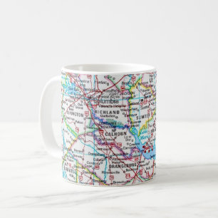South Carolina Road Map Mug