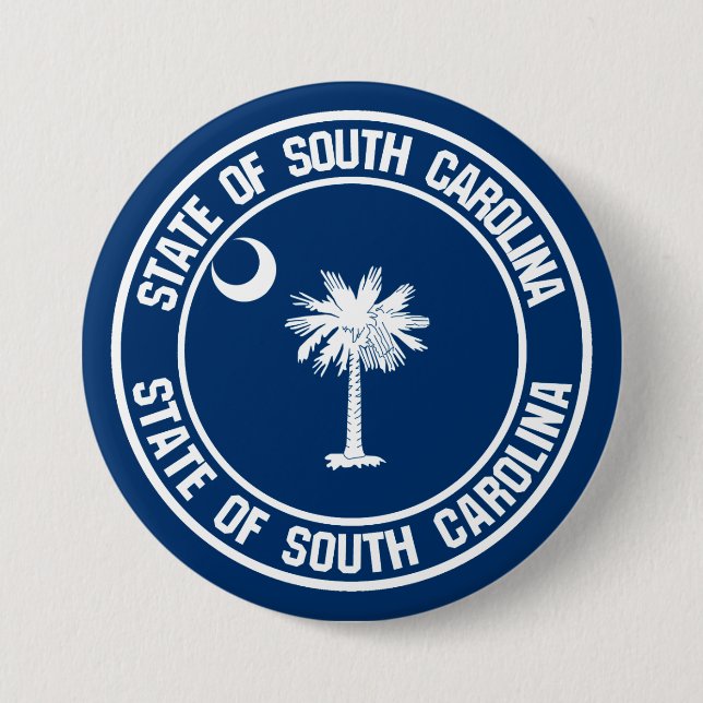 South Carolina Round Emblem 7.5 Cm Round Badge (Front)