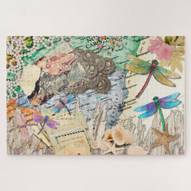 South Carolina Salt Marsh Digital Collage Jigsaw Puzzle (Horizontal)