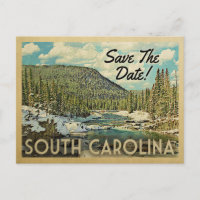South Carolina Save The Date Mountains River Snow