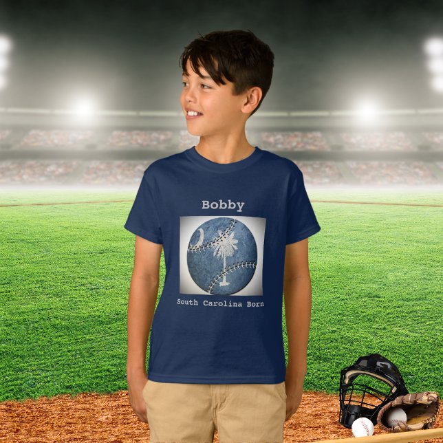 South Carolina SC Born Sports Baseball Kids T-Shirt (Creator Uploaded)