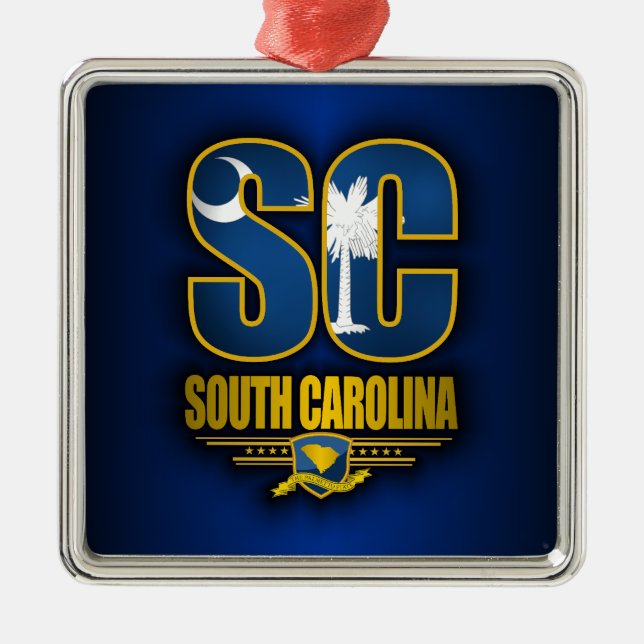 South Carolina (SC) Metal Ornament (Front)