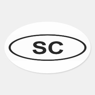 South Carolina "SC" Oval Sticker