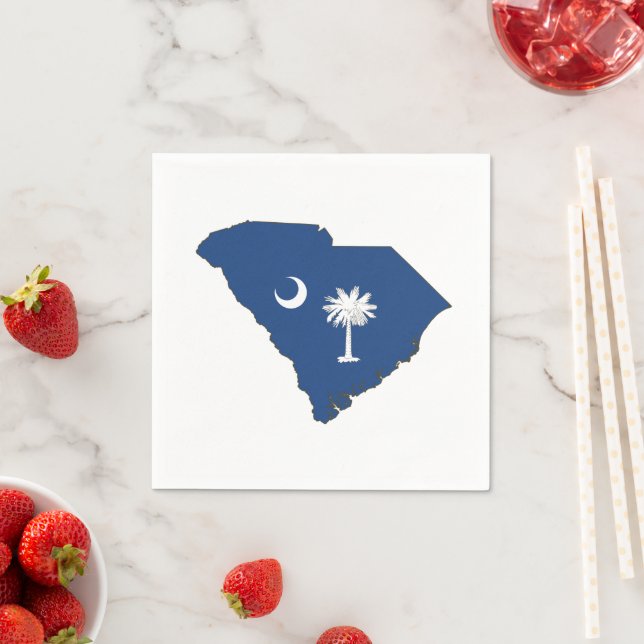 South Carolina Shaped State Flag Carolinian Party Napkin (Insitu)