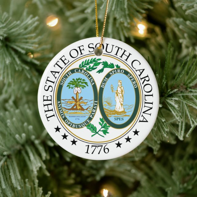 South Carolina sign Ceramic Ornament (Tree)