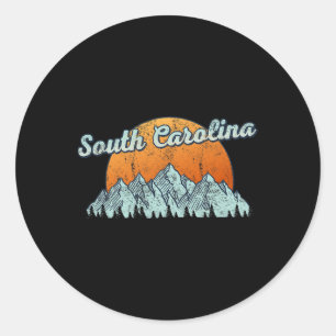 South Carolina Souvenir Hiking Mountains Sunset Classic Round Sticker