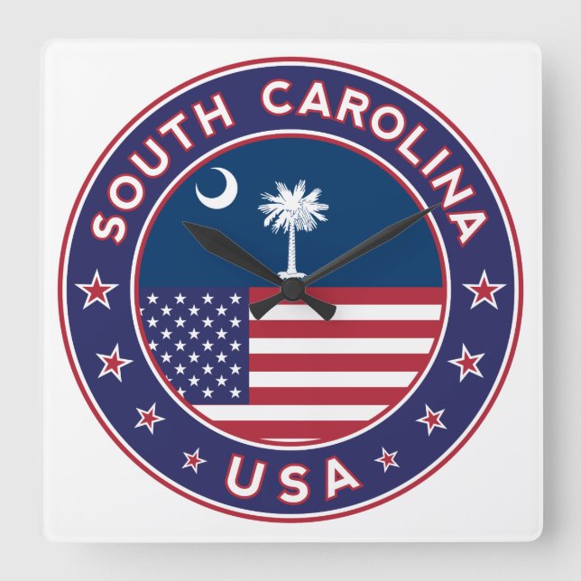 South Carolina Square Wall Clock (Front)
