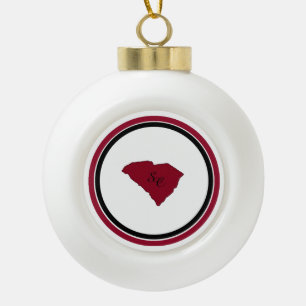 South Carolina State Ceramic Ball Christmas Ornament