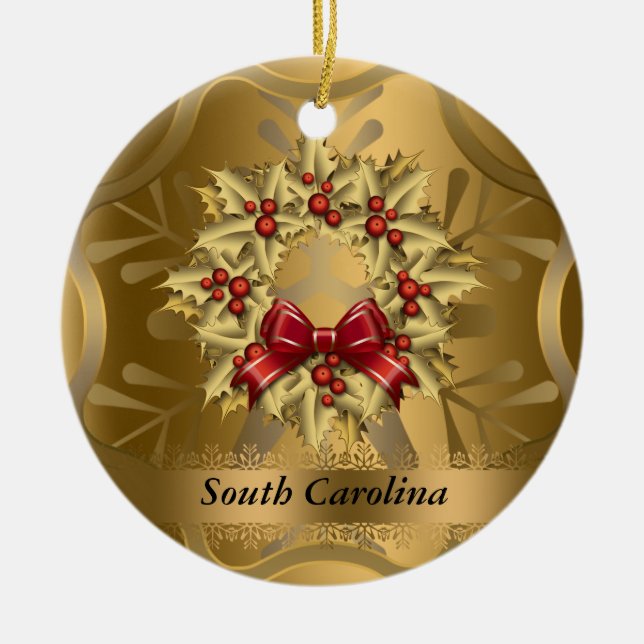 South Carolina State Christmas Ornament (Front)