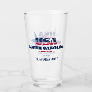 South Carolina State Facts Personalised Glass
