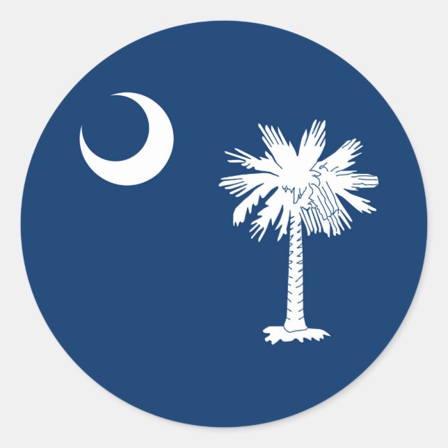 South Carolina State Flag Decor Classic Round Sticker (Front)