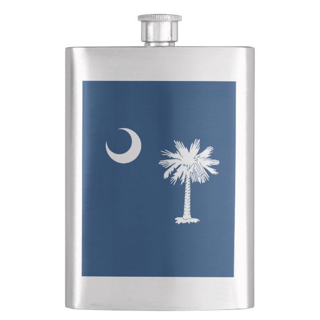 South Carolina State Flag Decor Hip Flask (Front)