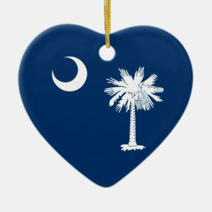 South Carolina State Flag Design Decor Ceramic Tree Decoration
