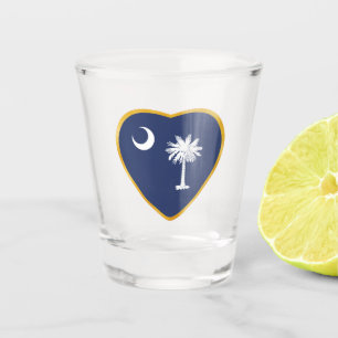 South Carolina State Flag Heart Shot Glass