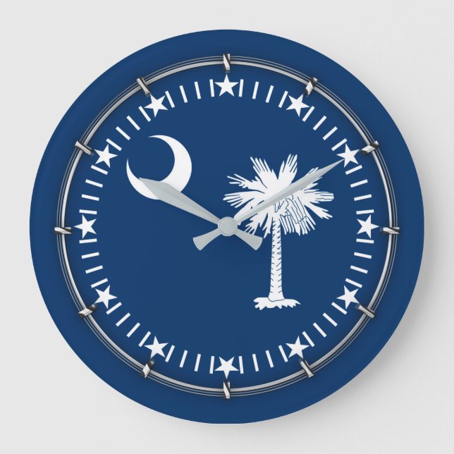 South Carolina State Flag on a Large Clock (Front)