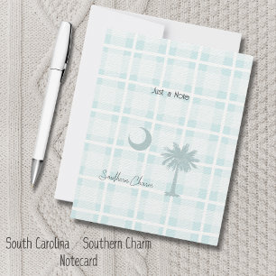 South Carolina State Flag Plaid Note Card
