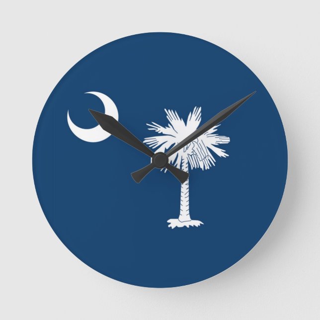 South Carolina State Flag Round Clock (Front)