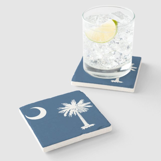 South Carolina State Flag Stone Coaster (Side)