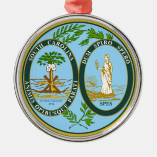 South Carolina state seal america republic symbol Metal Ornament