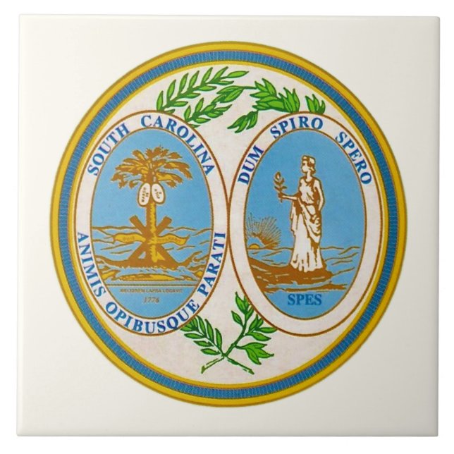 South Carolina State Seal  Ceramic Tile (Front)