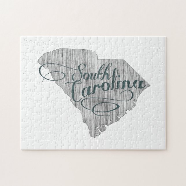 South Carolina State Typography Jigsaw Puzzle (Horizontal)