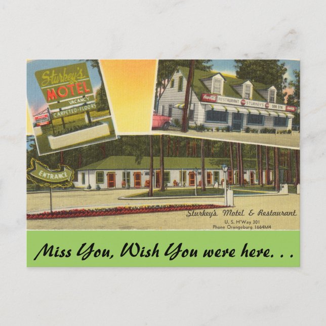 South Carolina, Sturkey's Motel, Orangeburg Postcard (Front)